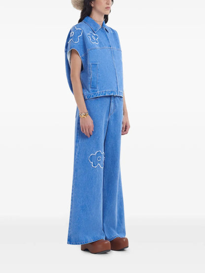 Embroidered Short-Sleeve Jacket