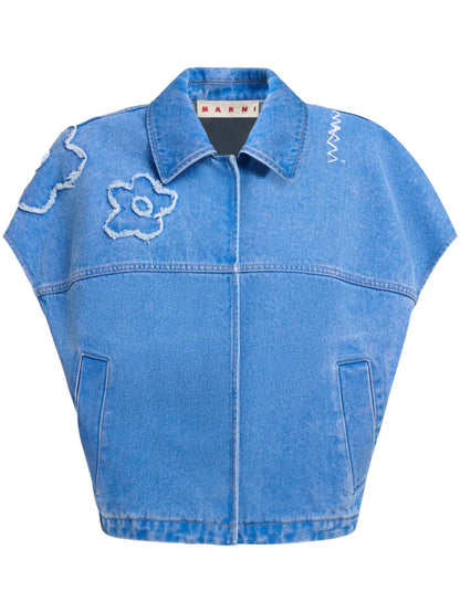 Embroidered Short-Sleeve Jacket