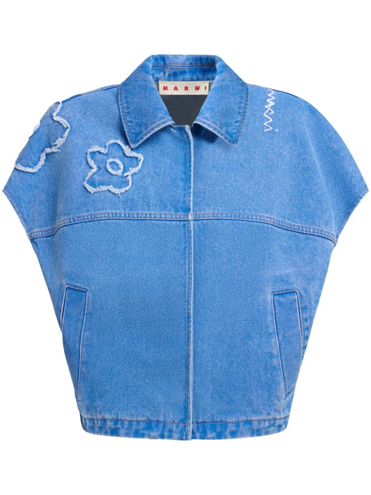 Embroidered Short-Sleeve Jacket