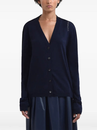 Logo-Embroidered Cardigan