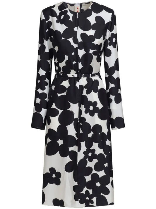 Floral-Print Midi Dress