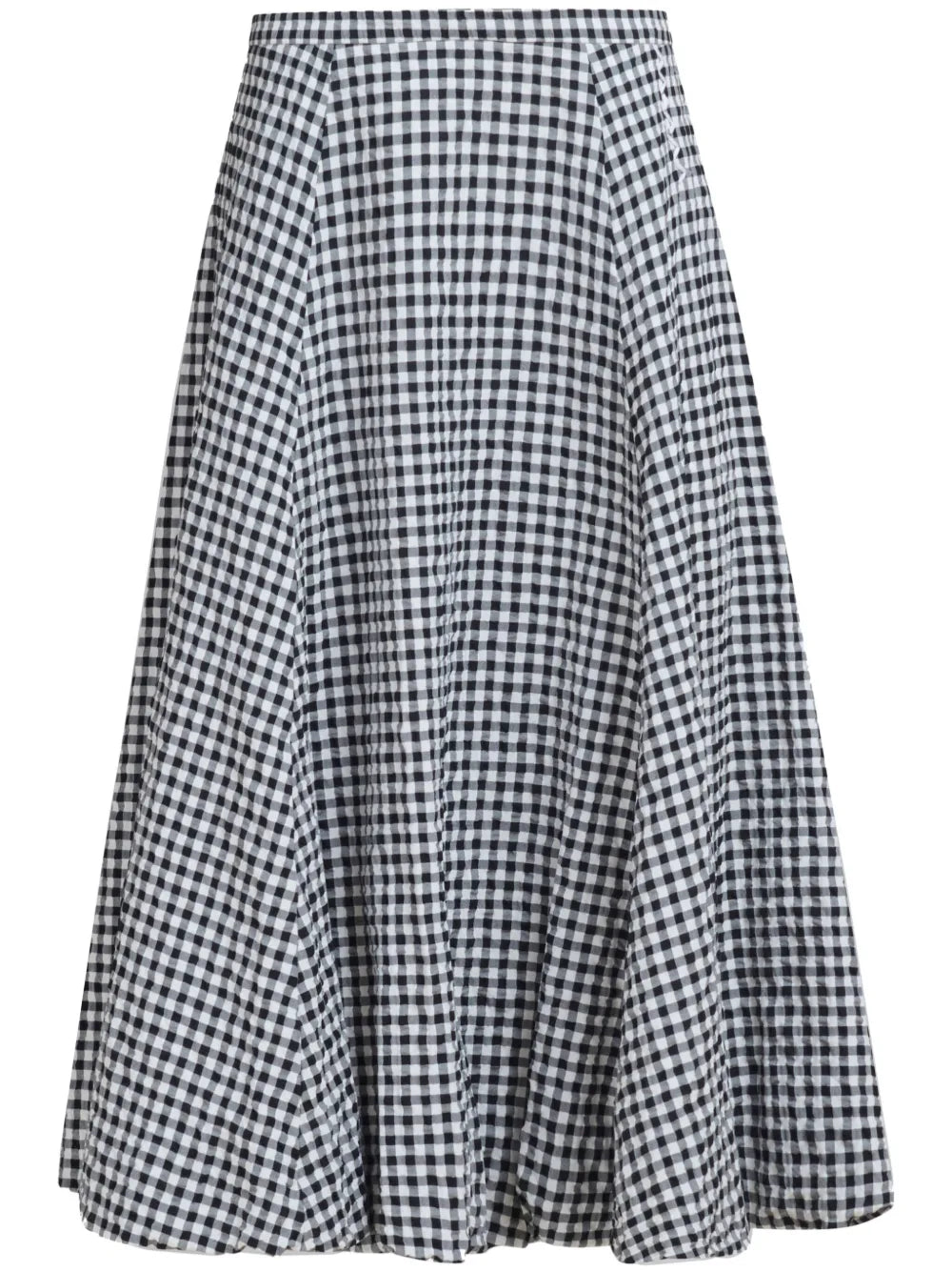Check-Print Midi Skirt