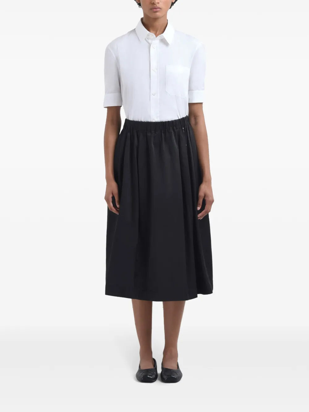Logo-Embroidered Midi Skirt