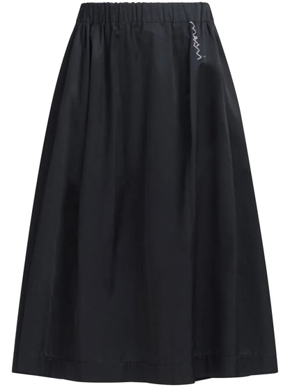 Logo-Embroidered Midi Skirt