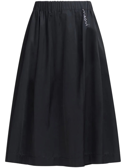 Logo-Embroidered Midi Skirt