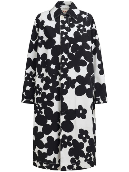 Floral-Print Coat