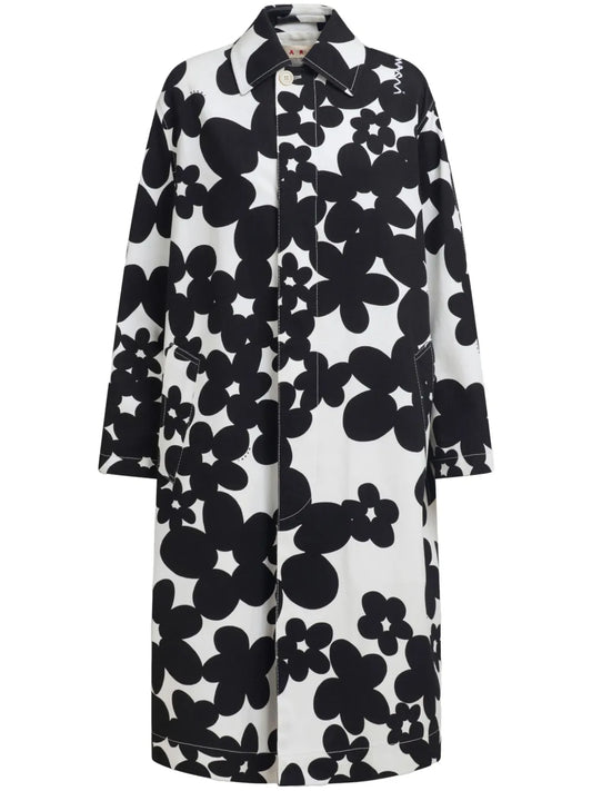 Floral-Print Coat
