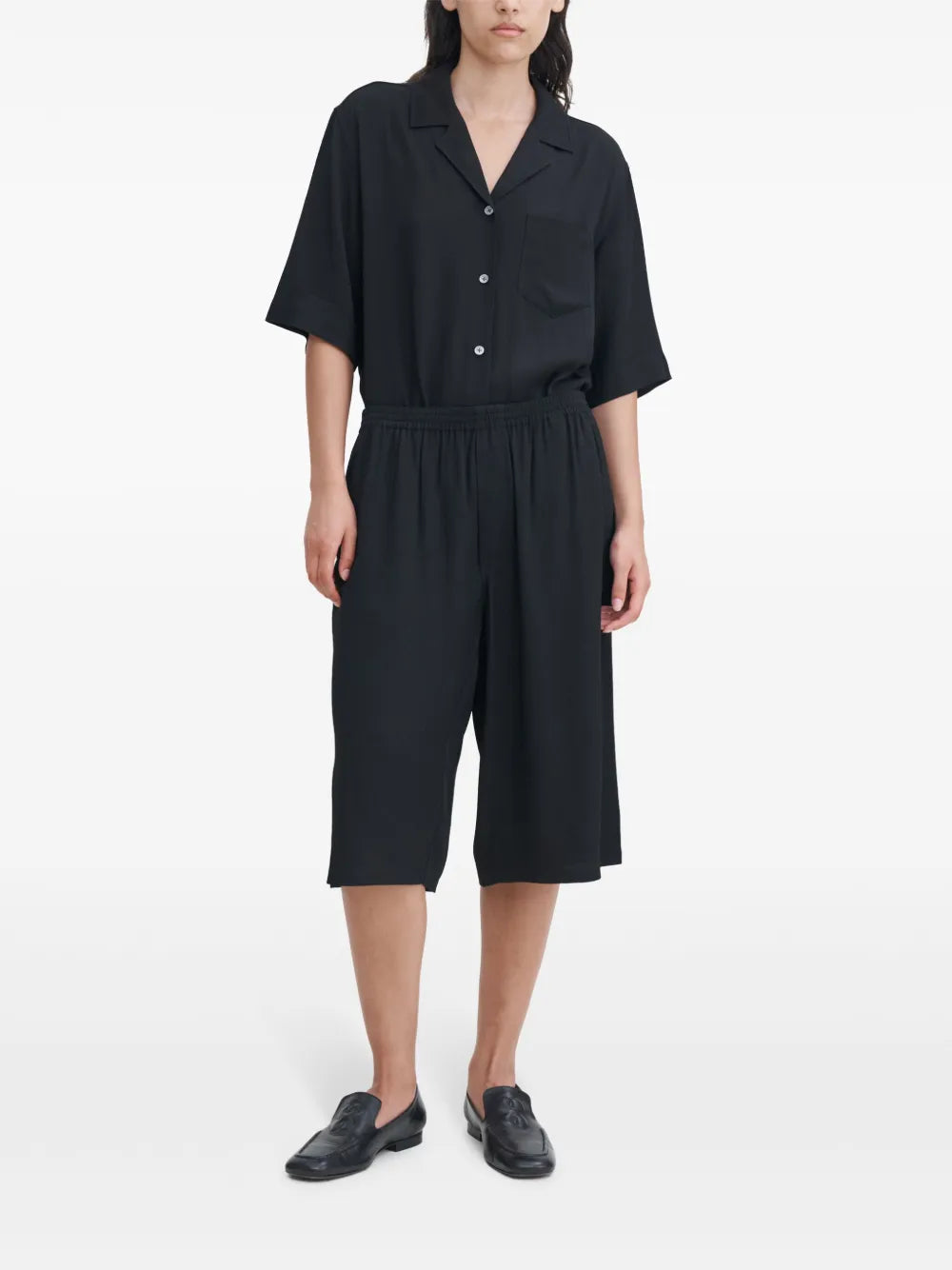 Draped Twill Shorts