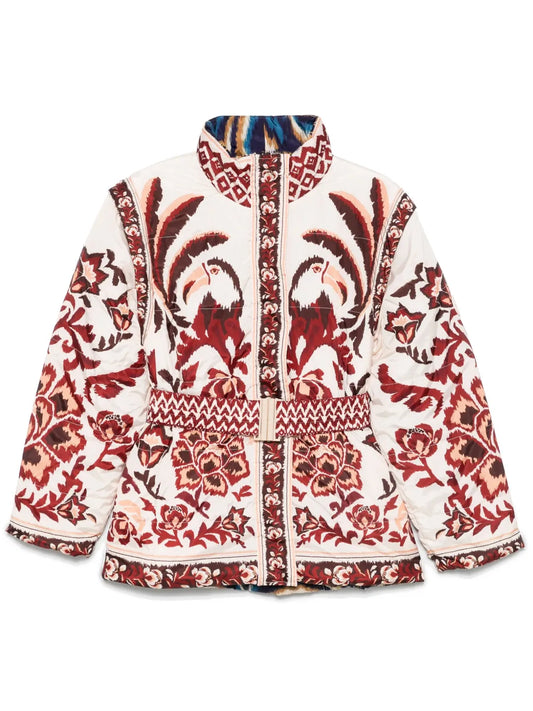 Cream Toucans Scarf Jacket