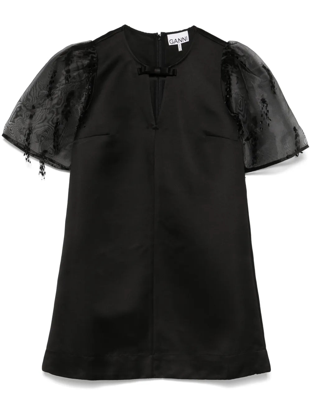 Fringed Organza Mini Dress