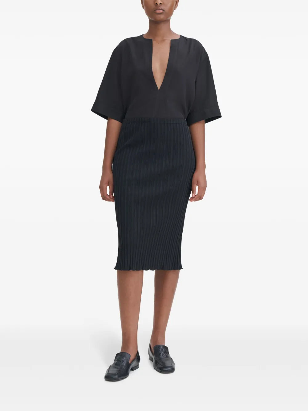 Cotton Ribbed Slip Skirt