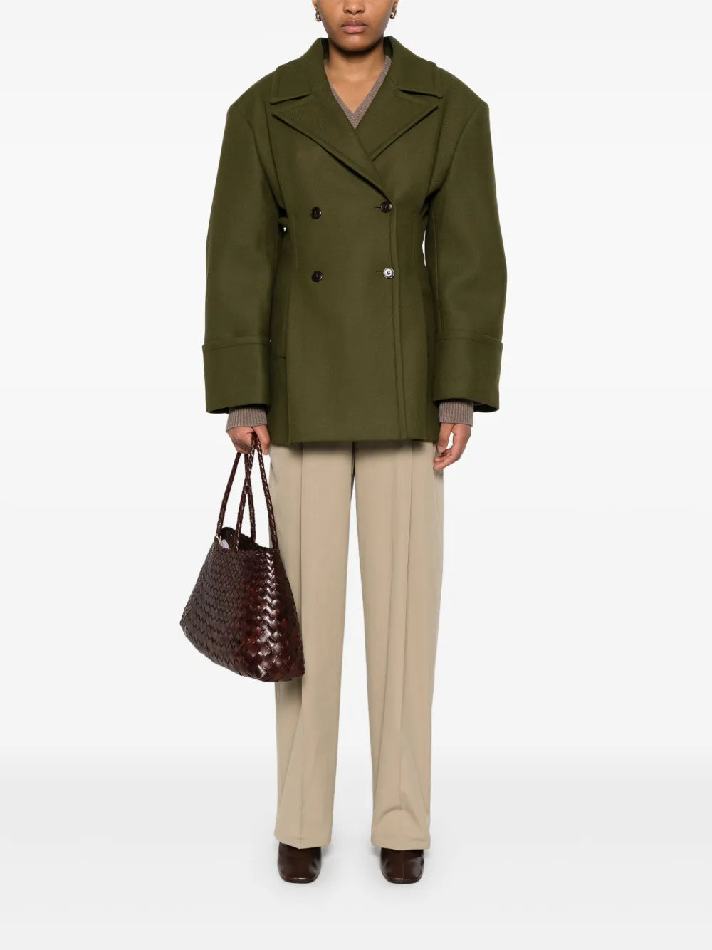 Pleated Peacoat