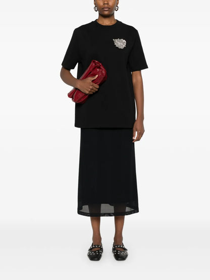 Leaf-Appliqué T-Shirt