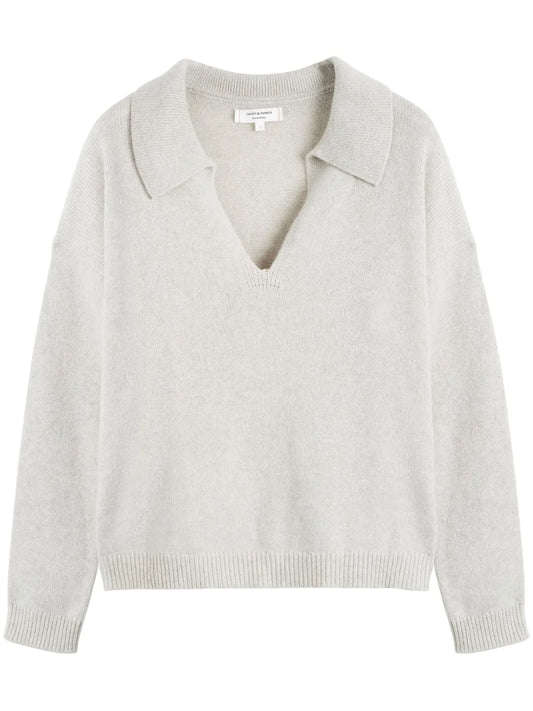 Spread-Collar Cashmere Jumper