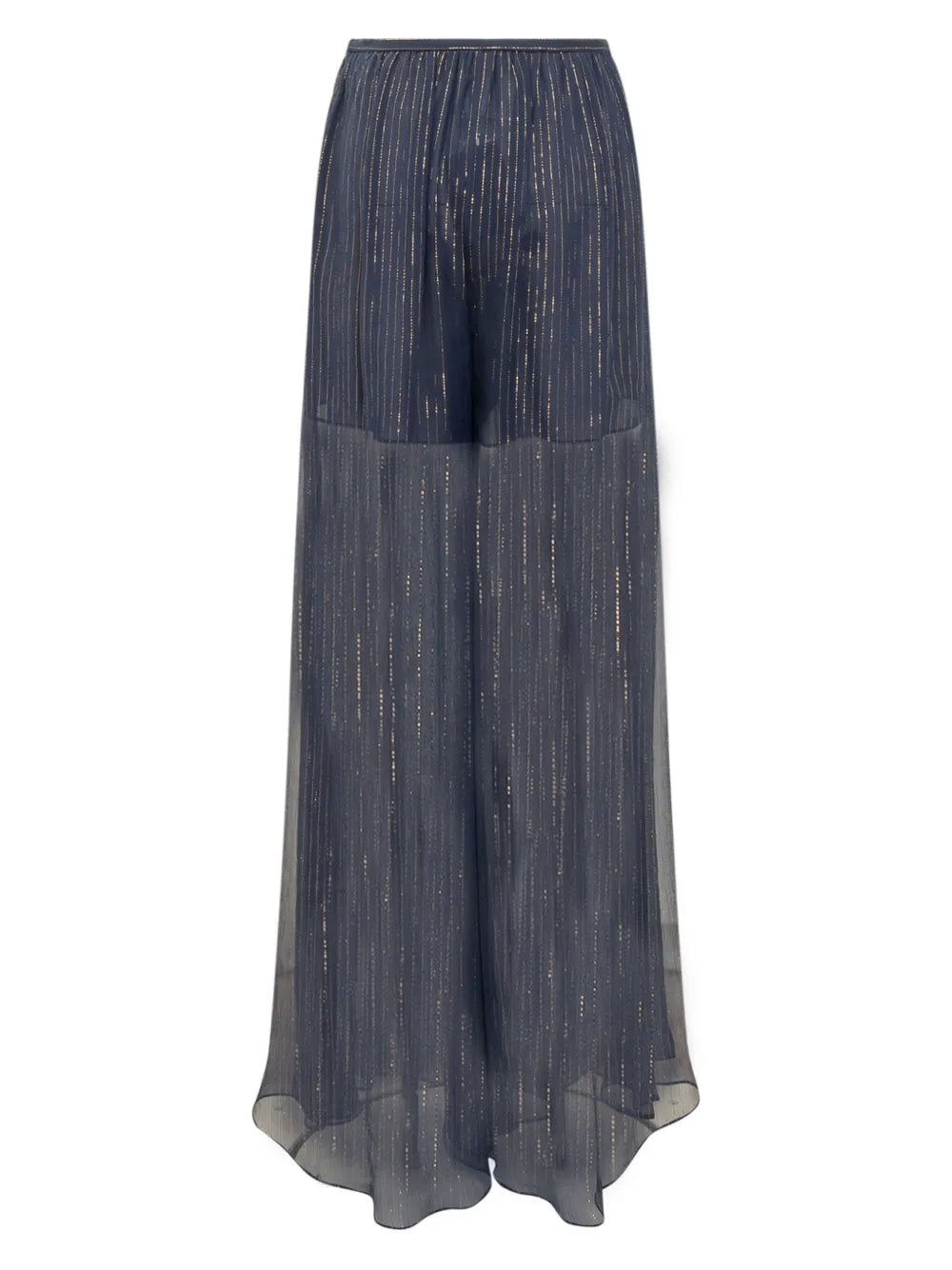 Metallic-Threading Flared Trousers