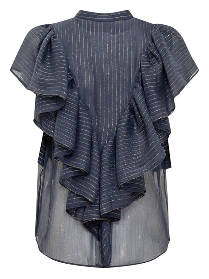 Metallic-Threading Blouse