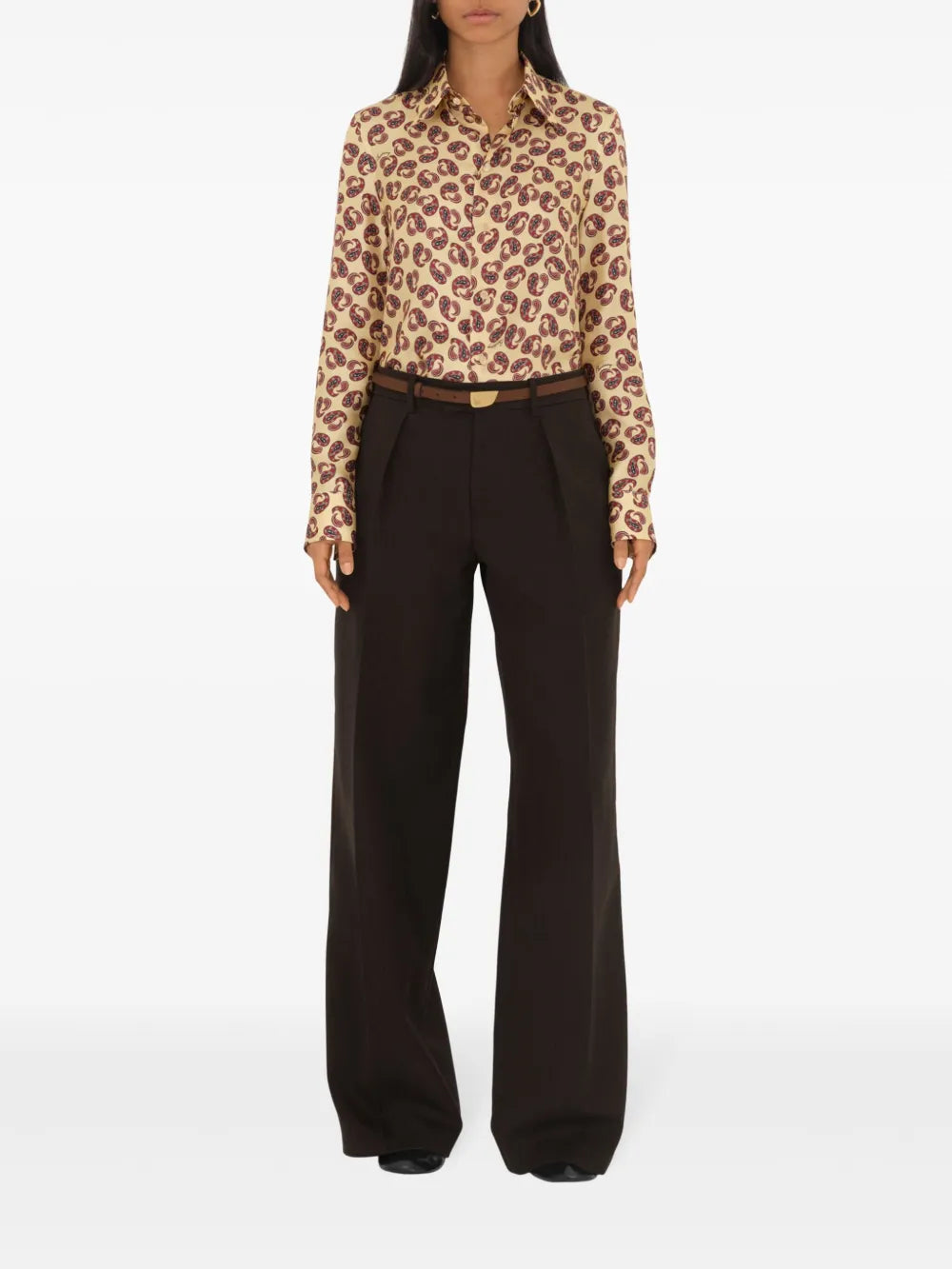 Paisley-Print Silk Shirt