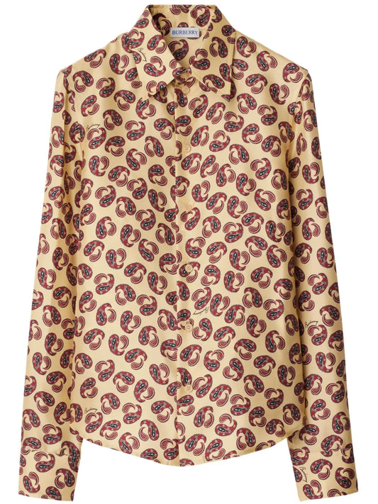 Paisley-Print Silk Shirt