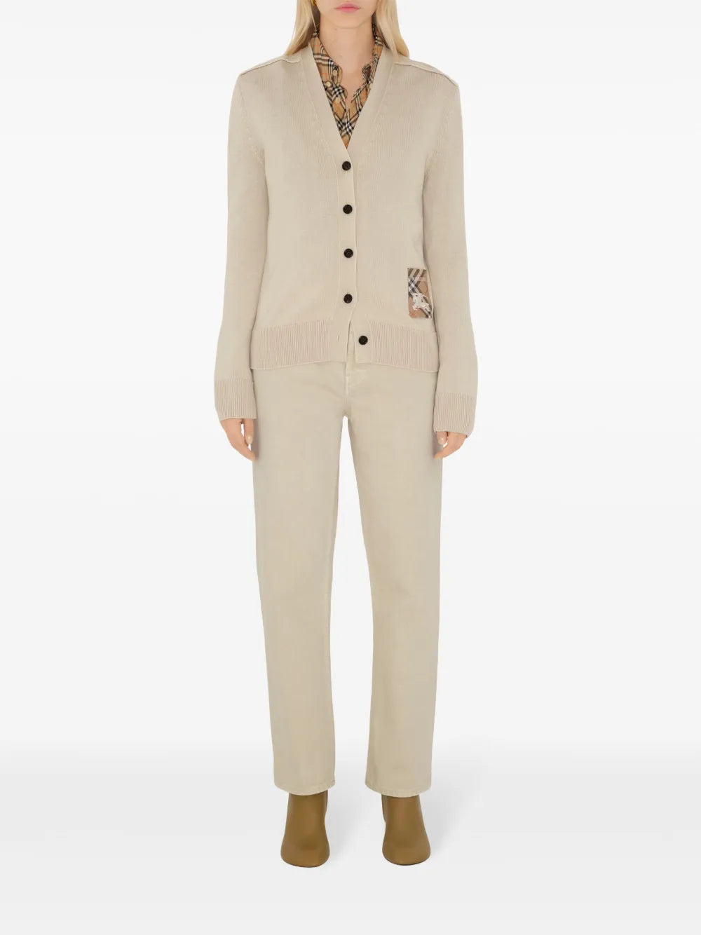 Check Label Cardigan