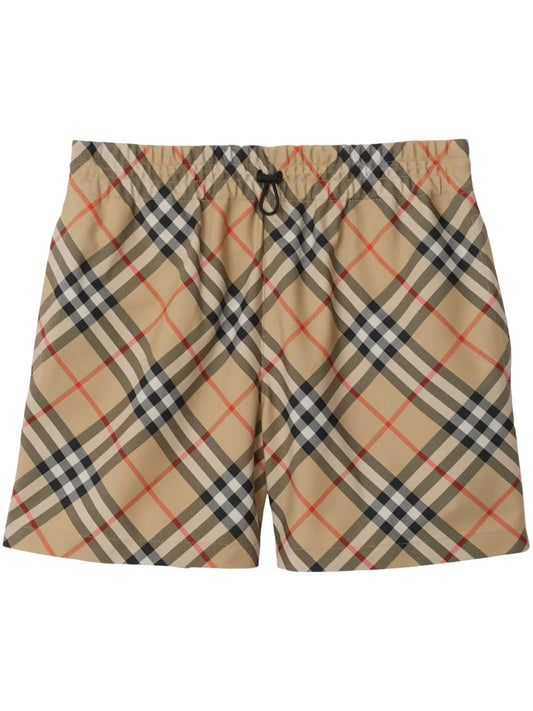 Vintage Check-Pattern Shorts