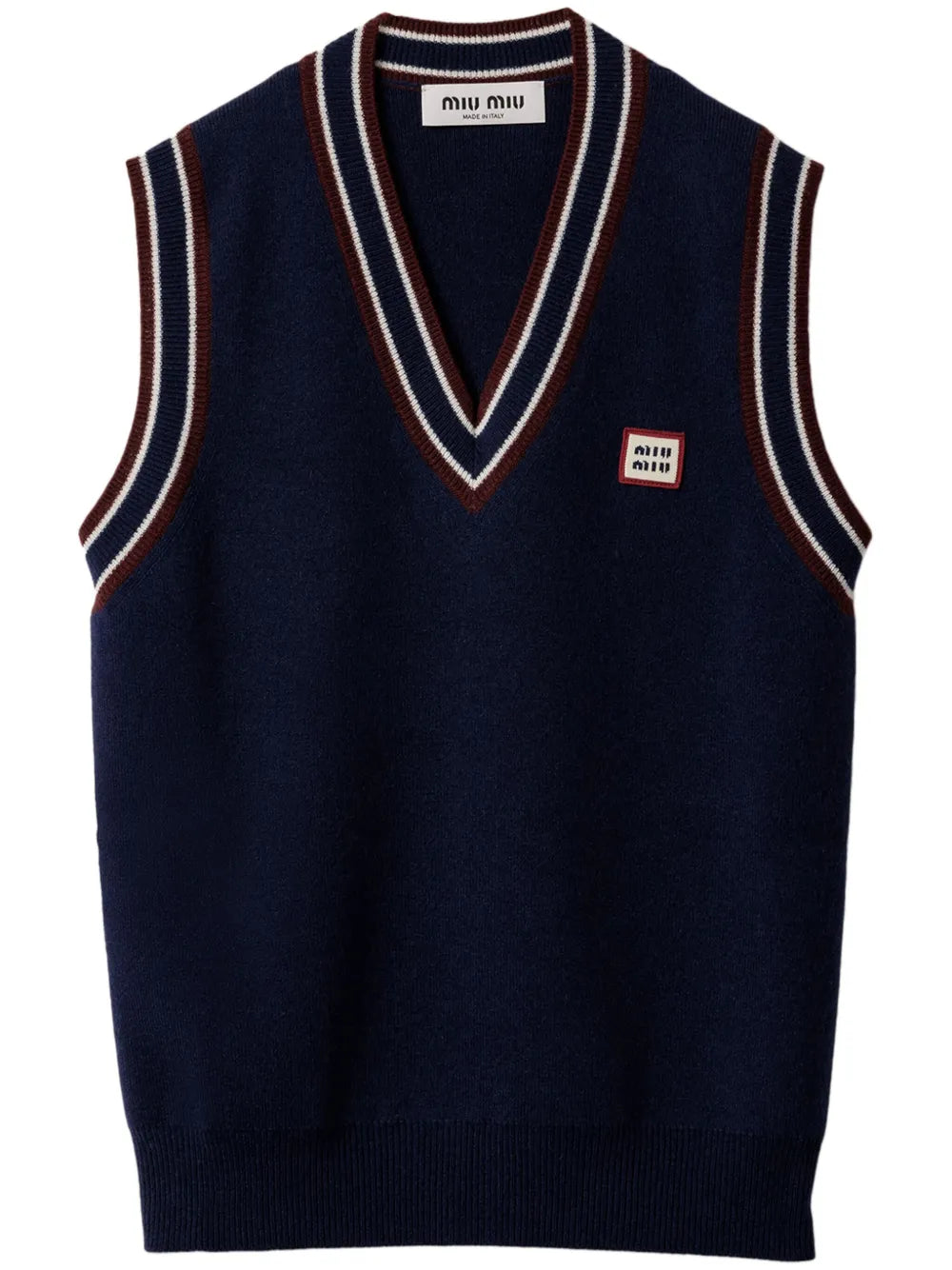 Striped-Trim Knit Vest