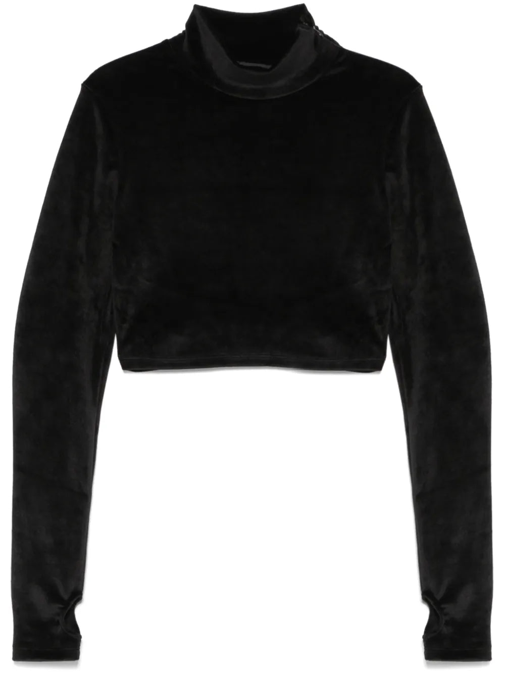 Chocker-Detailed Velvet T-Shirt