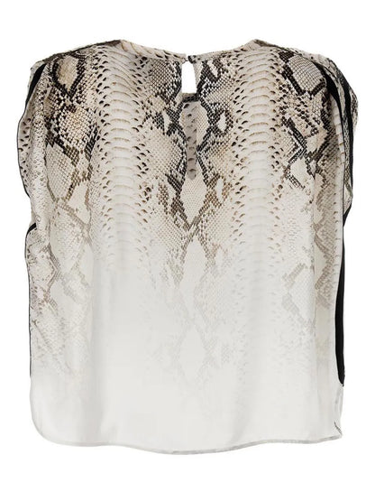 Snake-Print Blouse