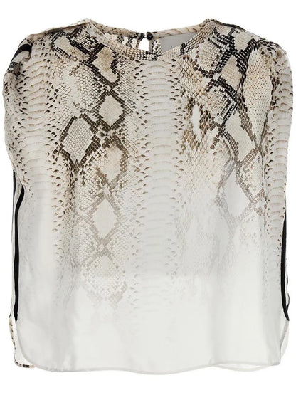 Snake-Print Blouse