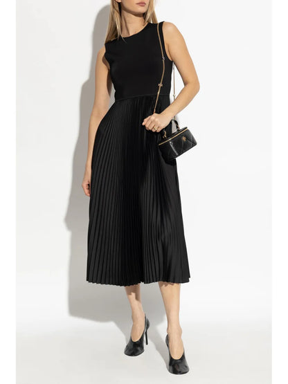 Pleated Satin Dress