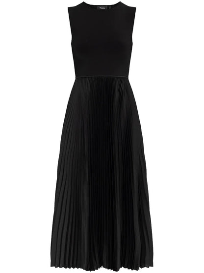Pleated Satin Dress