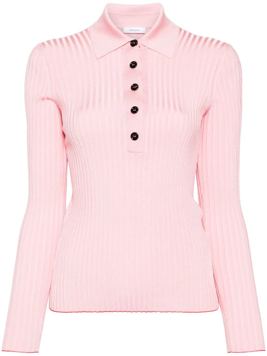 Ribbed Polo Top