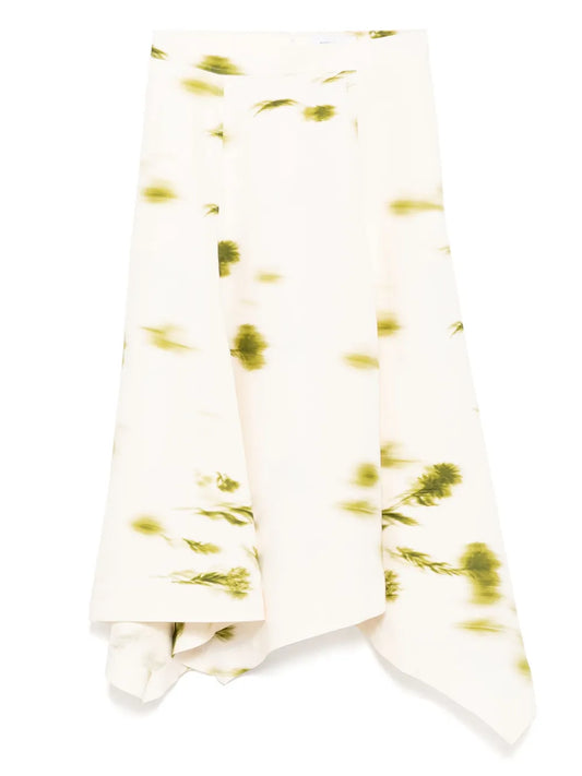 Midi Blossom Print Handkerchief Skirt
