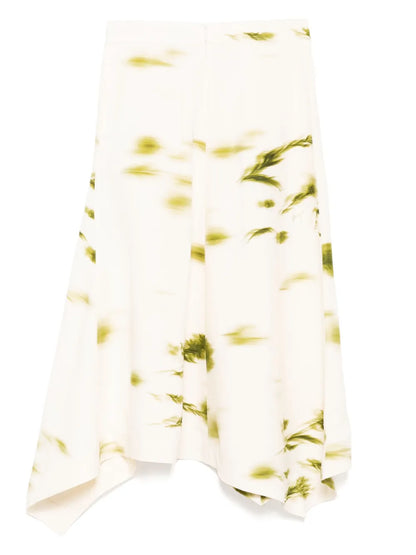 Midi Blossom Print Handkerchief Skirt