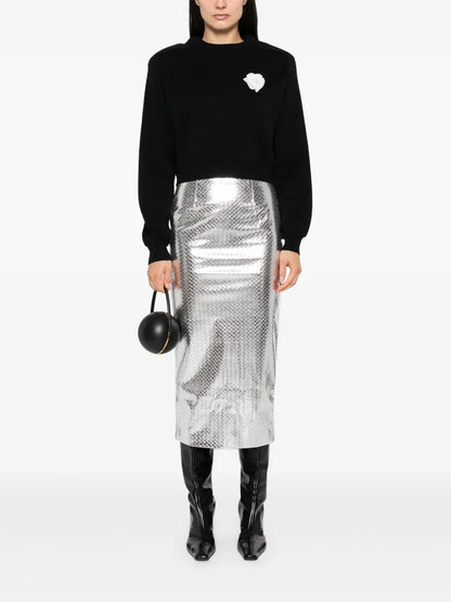 Braided-Effect Pencil Skirt