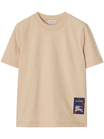 Check-Label Cotton T-Shirt