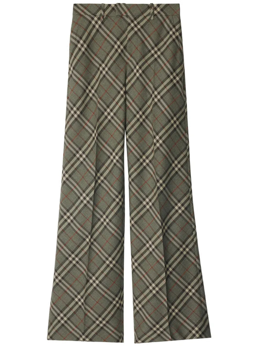 Vintage Check-Pattern Trousers