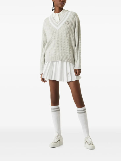 Logo-Patch Pleated Skirt