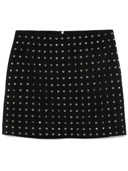 Large-Rhinestone Mini Skirt
