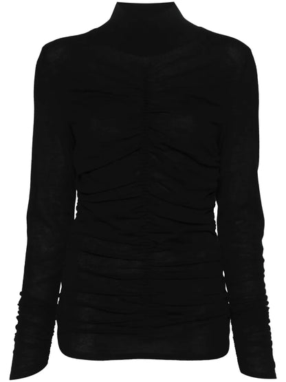 Gathered Roll-Neck Sweater