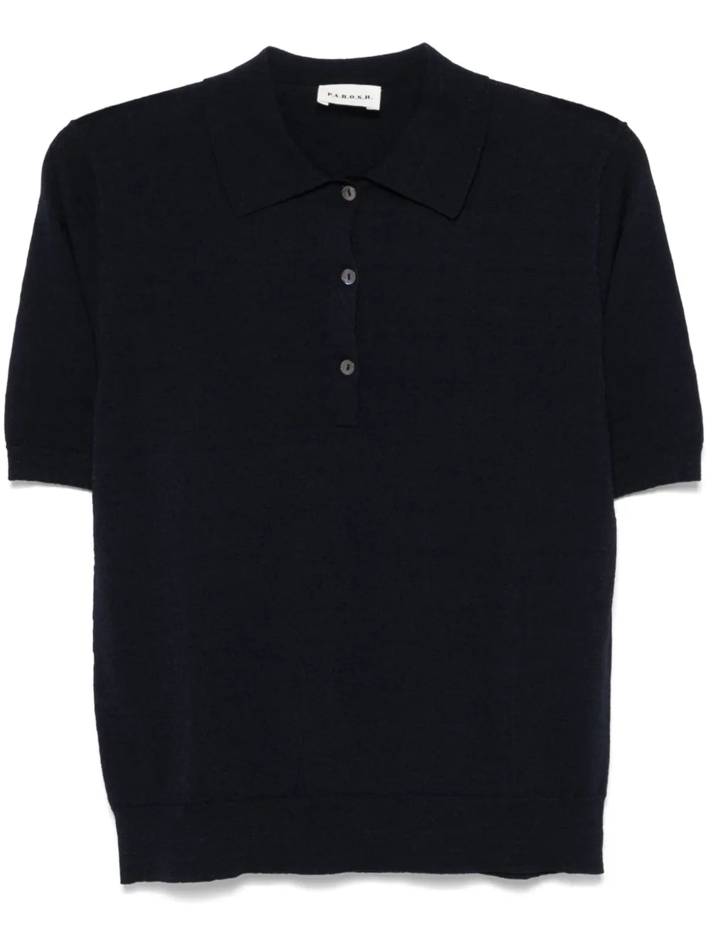Fine-Knit Polo Top