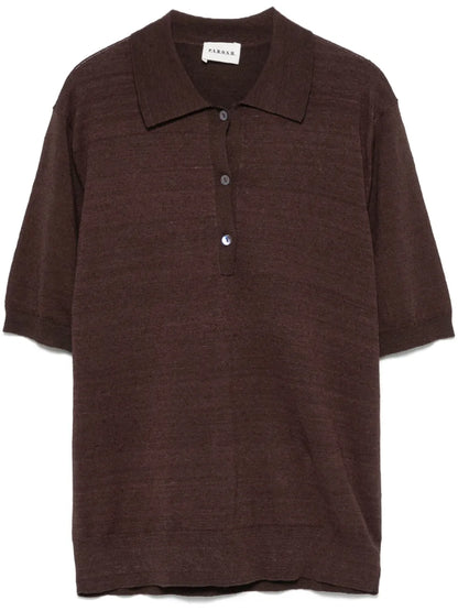 Fine-Knit Polo Top