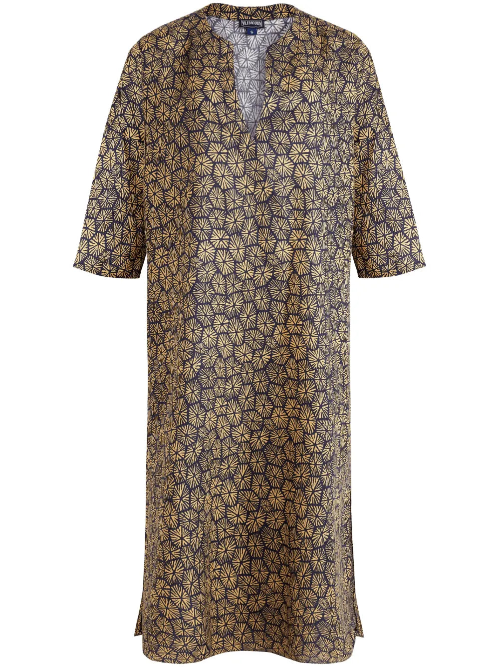 Carapaces Graphic-Print Linen Beach Dress