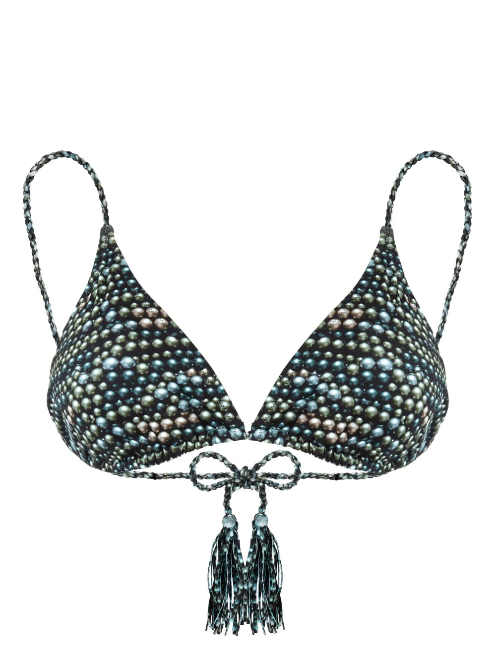 Pearl-Print Bikini Top