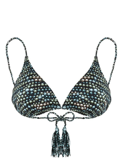 Pearl-Print Bikini Top
