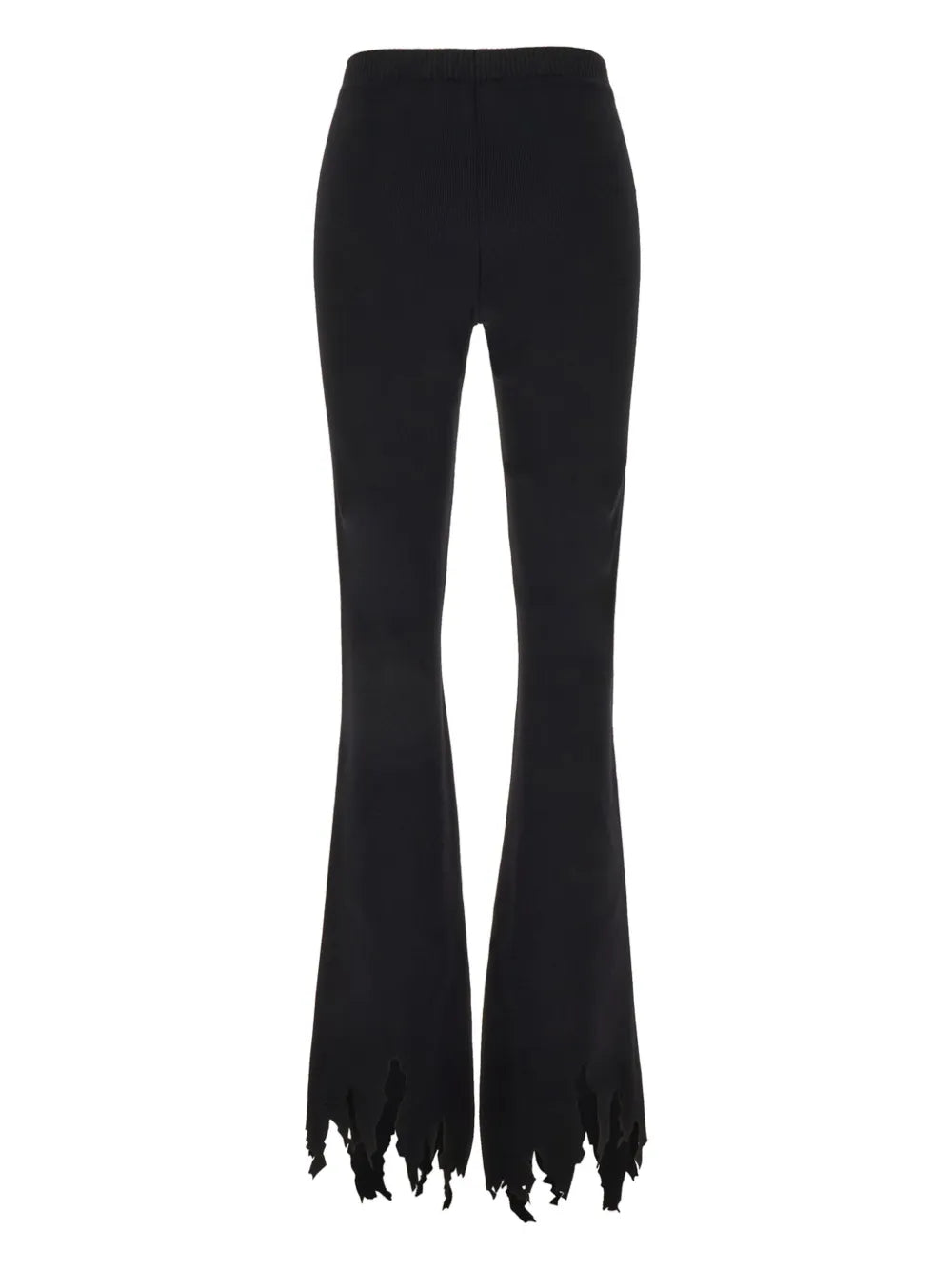 Shredded-Hem Flared Trousers