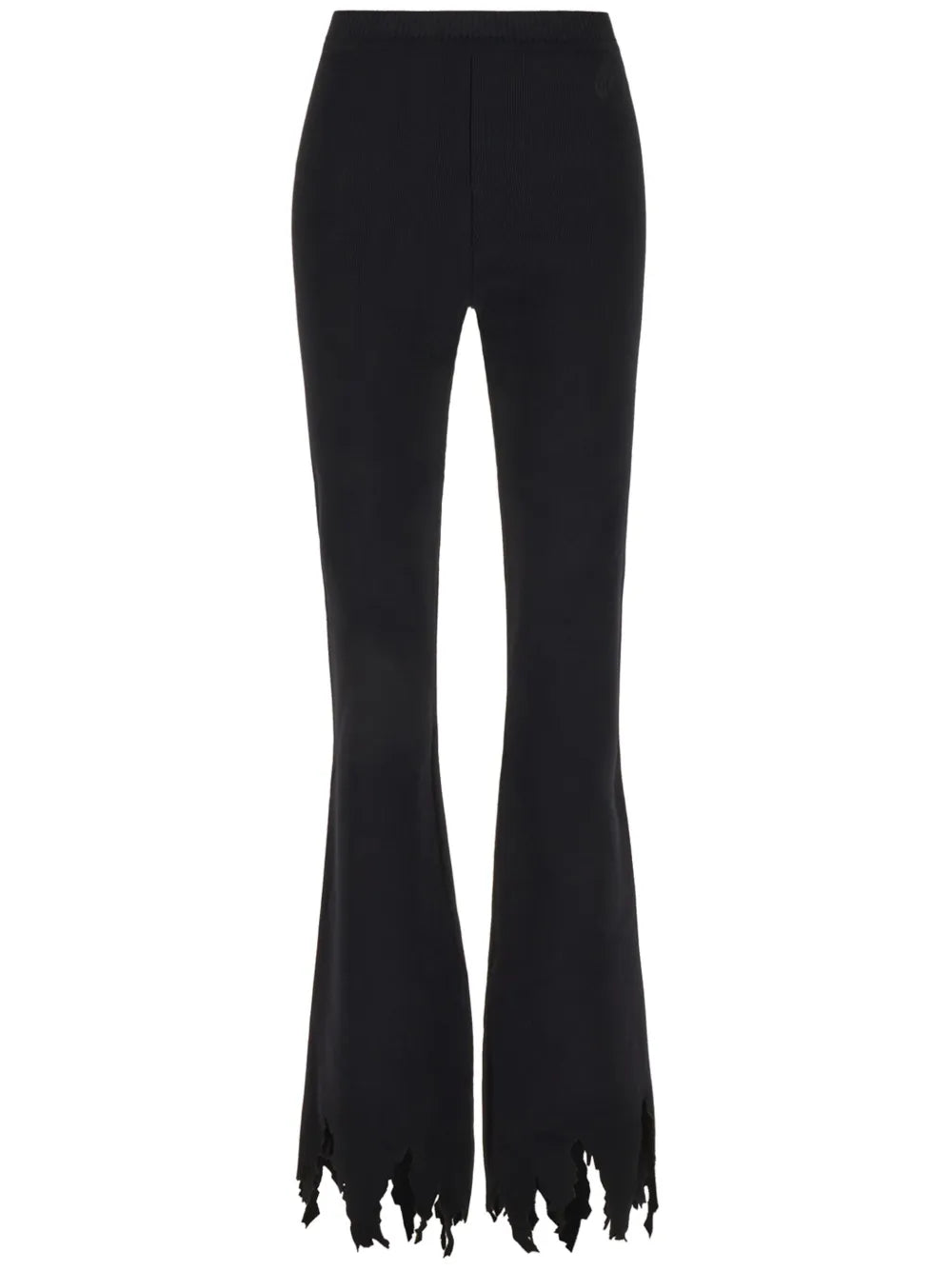 Shredded-Hem Flared Trousers