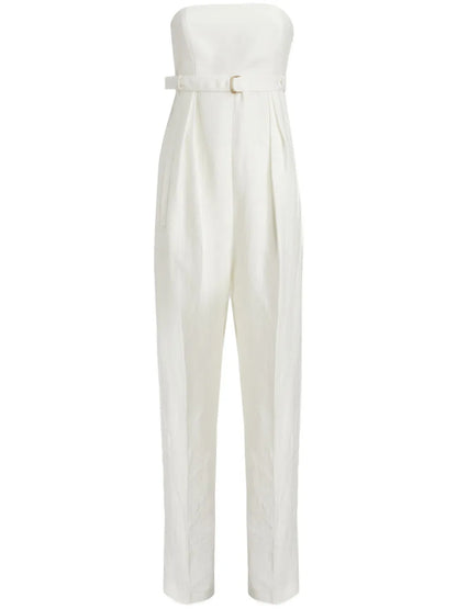 Belted Strapless Jumpsuit