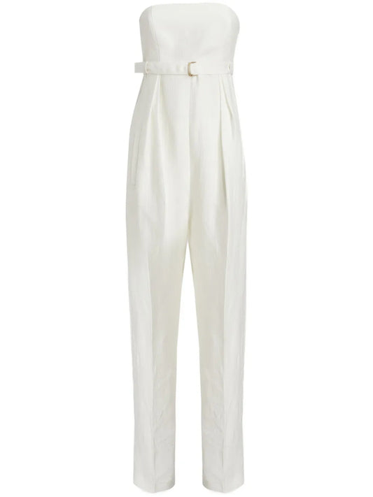 Belted Strapless Jumpsuit