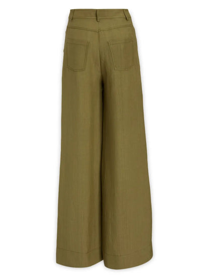 Button-Fastening Palazzo Trousers