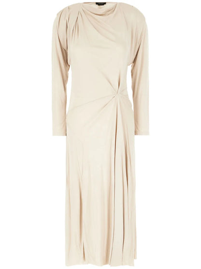 Gathered Long-Sleeve Dress